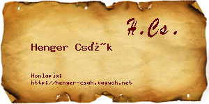 Henger Csák névjegykártya